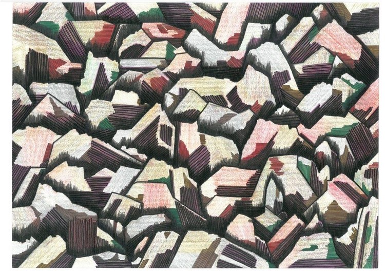 The unusual landscape that hiding in itself emotions, abstract fantasy drawing