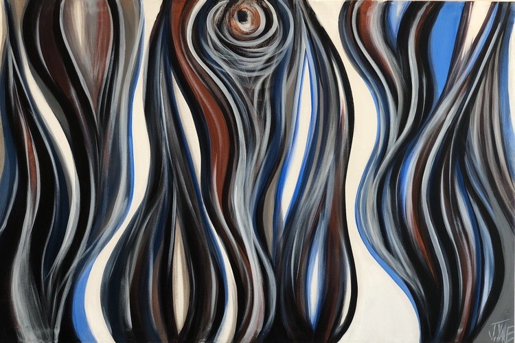 Untitled blue and white lines