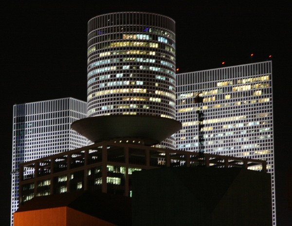 Azrielli Towers by Night