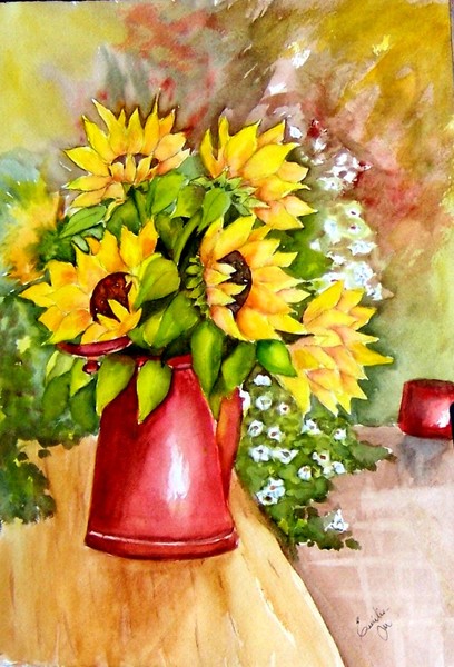 Sunflowers in copper