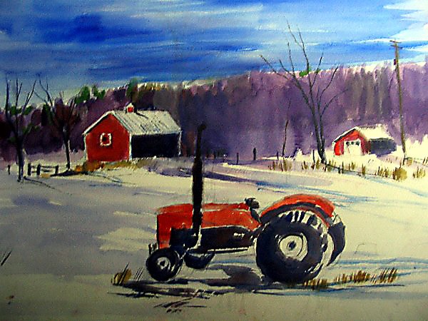 TRACTOR IN SNOW