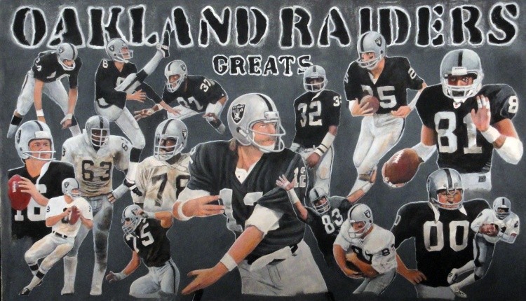 Great Raider Players in Oakland Through the Years - original mixed media
