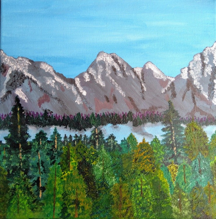Mountains and Pine Forest
