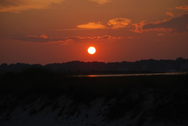 Sunset over marsh
