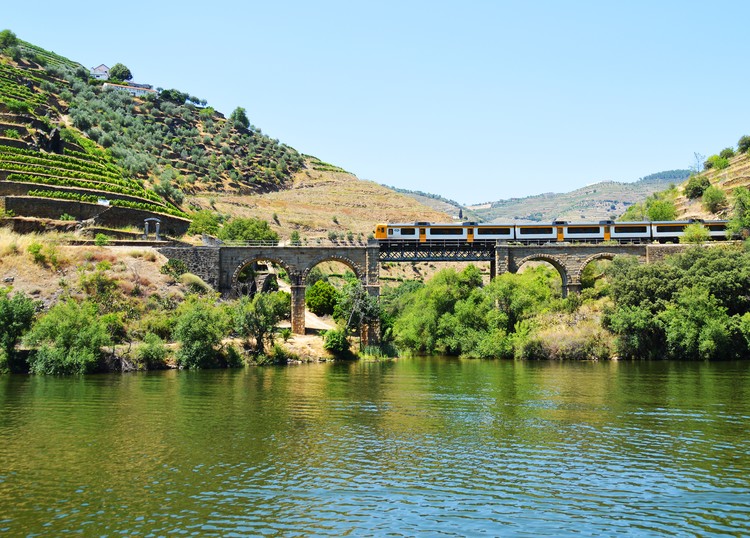 Train and the river Douro, Portugal 