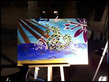 sea horse live painting