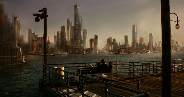 City pier 2 matte painting