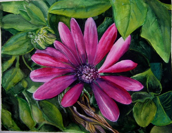 flower macro watercolor