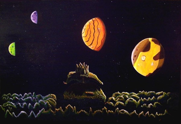 The Moons of Cougran at Perigee