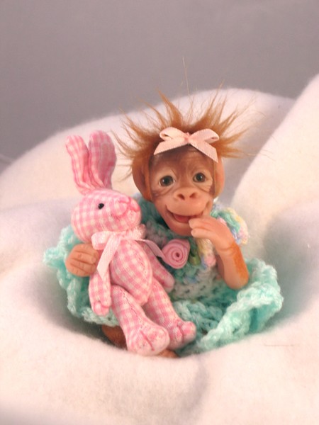 Goofy Orangutan Baby Clay Sculpture 