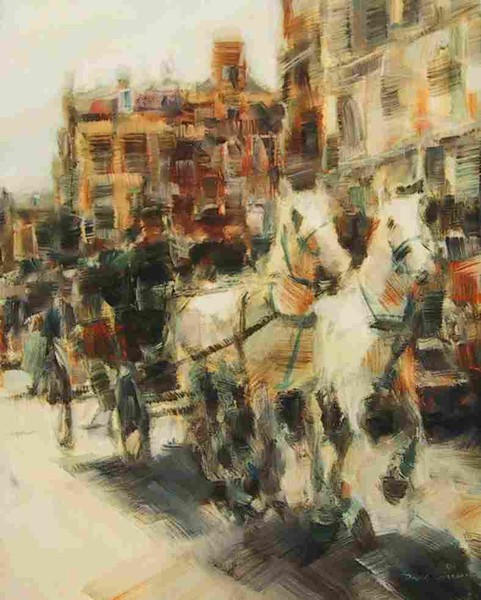 White horses 100 x 80 cm oil on linen