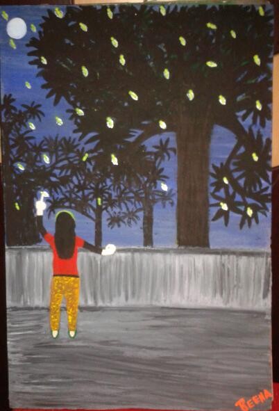 Firefly in night sky