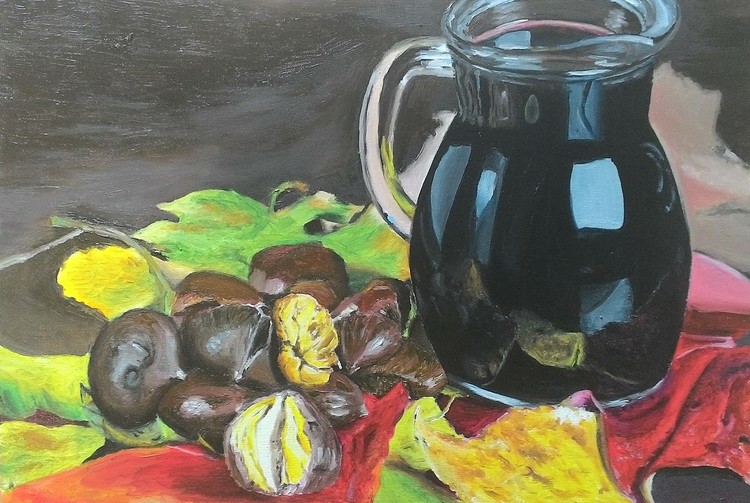 vino e castagne versione olio