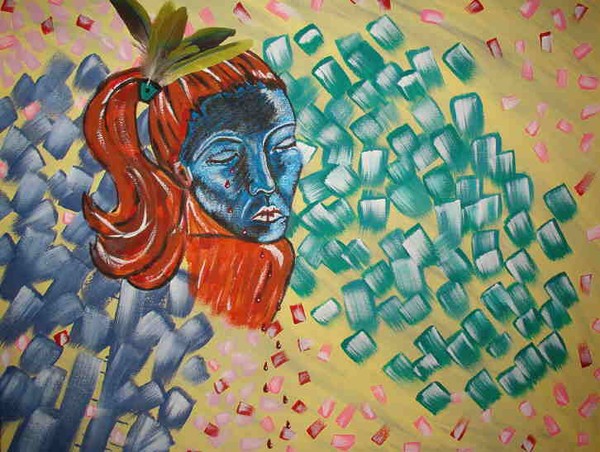 Feathers in her hair
