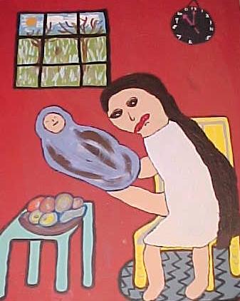 Reclining Woman with Child