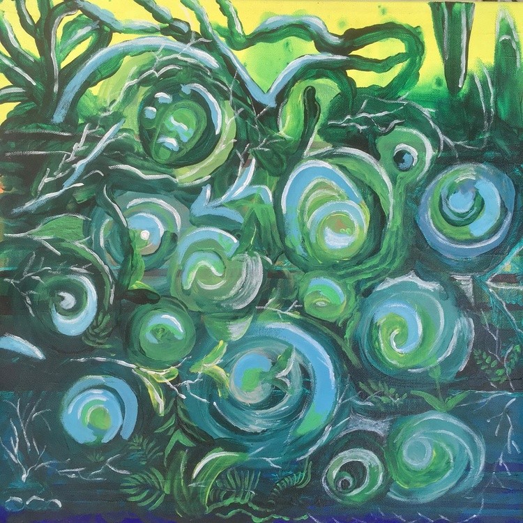 art abstractart green blue yellow  abstract