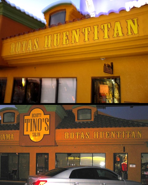 HAND PAINTED STUCCO SIGN - Lennox , L.A.