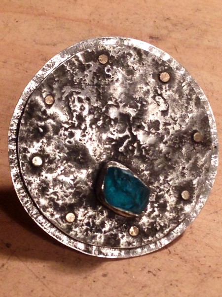 Reticulated Sterling zsilver Ring w Uncut Apitite 