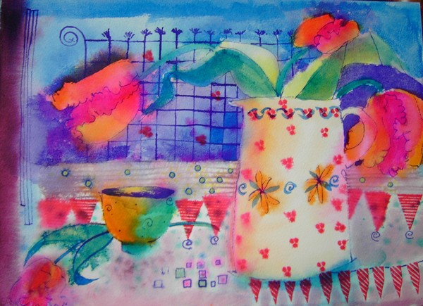 still life with tulips
