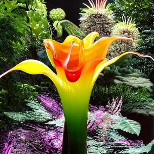 Rainbow glass flowers