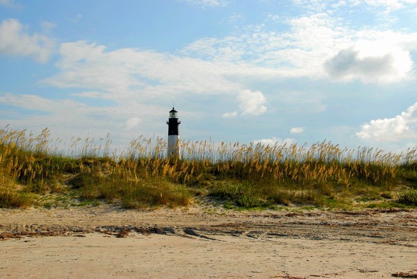 Tybee Island Beach with lighthouse in background