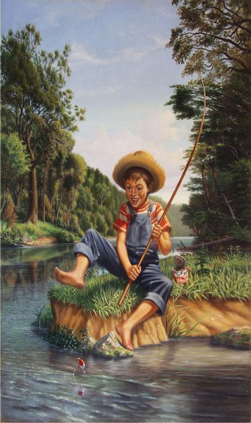 Boy Fishing - Custom Phone Case Art