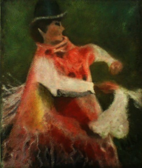 Laly Varillas retrato de una hermosa mujer öleo sobre lienzo 13x10cm  Serie matices peruanos obra en