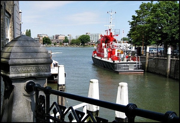 Red Ship in Harbour