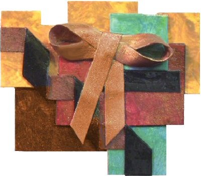 Bronze Ribbon Brooch