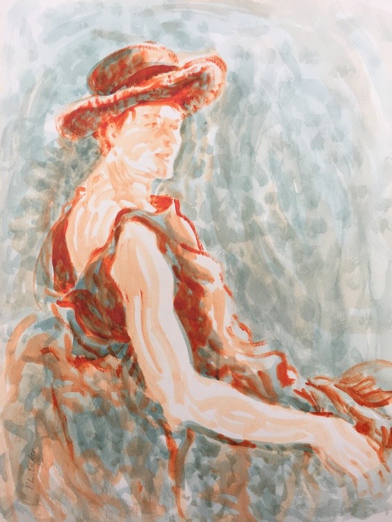 Orange Dress and Hat