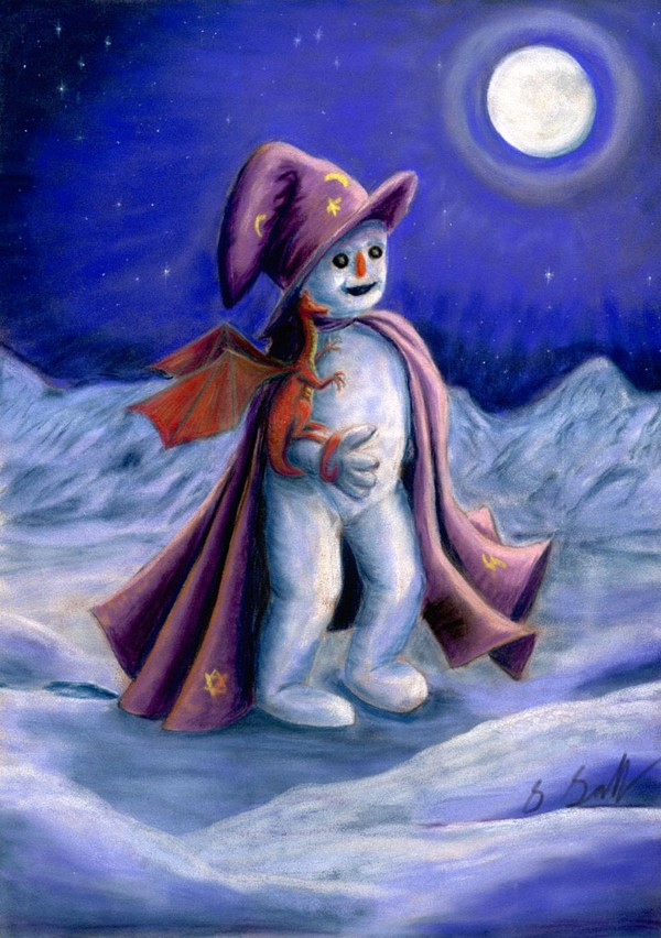 A Wizard Snowman and Friend
