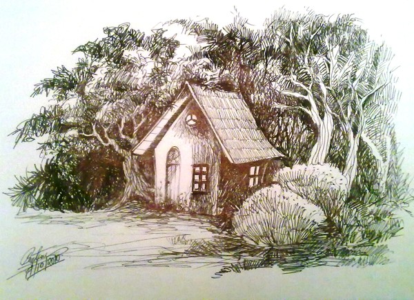 house in woods