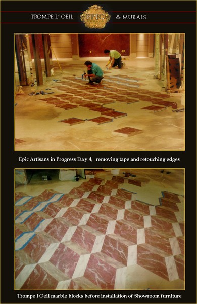 Illusionary Cubed Floor painted