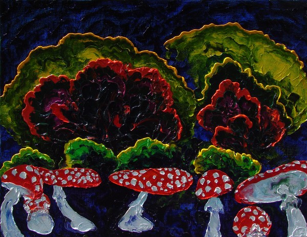Fly agarics (triptych 