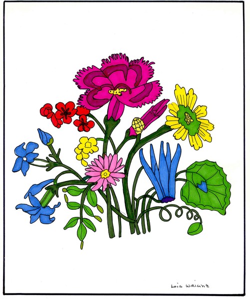 ink flower painting