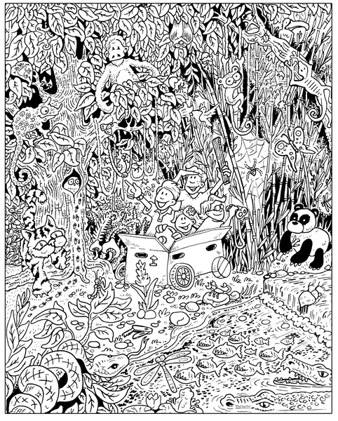 Jungle black and white