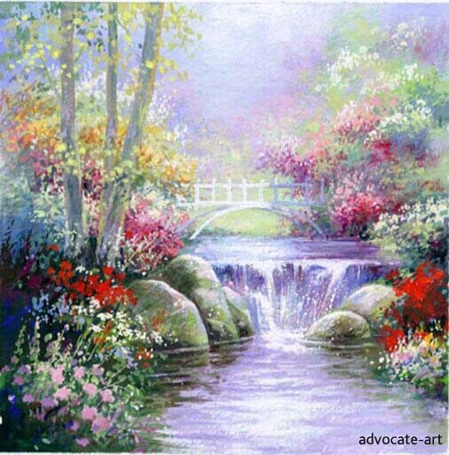 River side and bridge im Mitchel Advocate-art