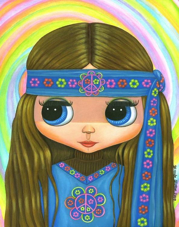 Flower Power Hippie Blythe Doll