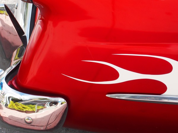 Red car with design