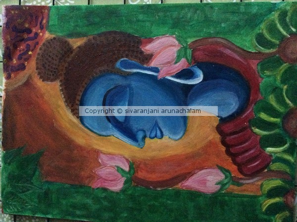 Oil painting of Buddha