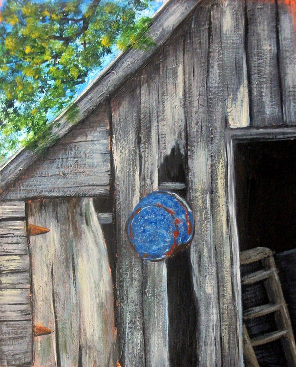 old blue tub