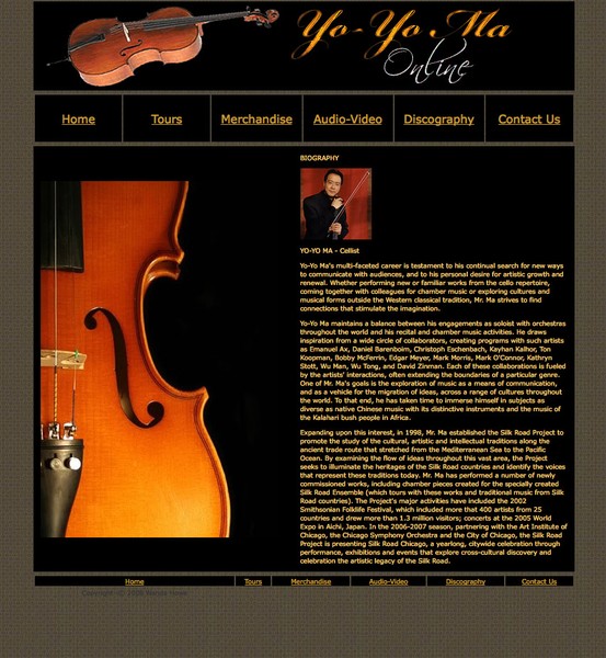 Yoyo Ma Website Design