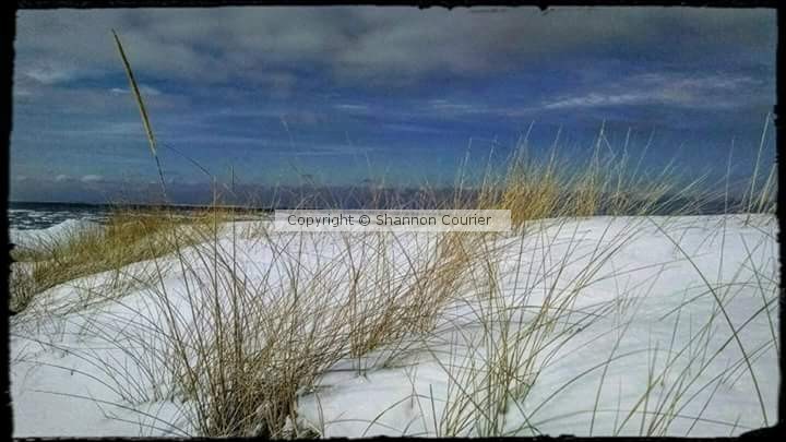Snow covered beach. Lake Michigan, Ludington, MI
