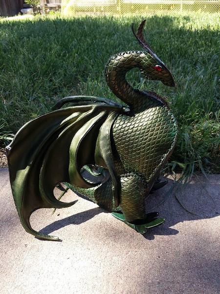 Leather dragon sculpture