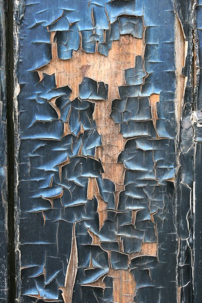 Peeling paint on door