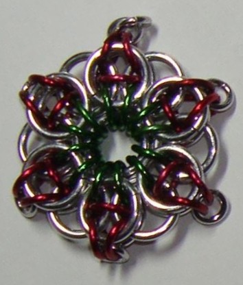 red green celtic star pendant 1 1 2 in