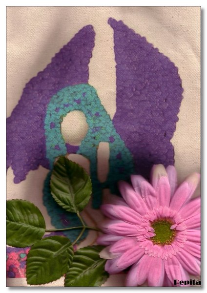 Angelita on Fabric Collage