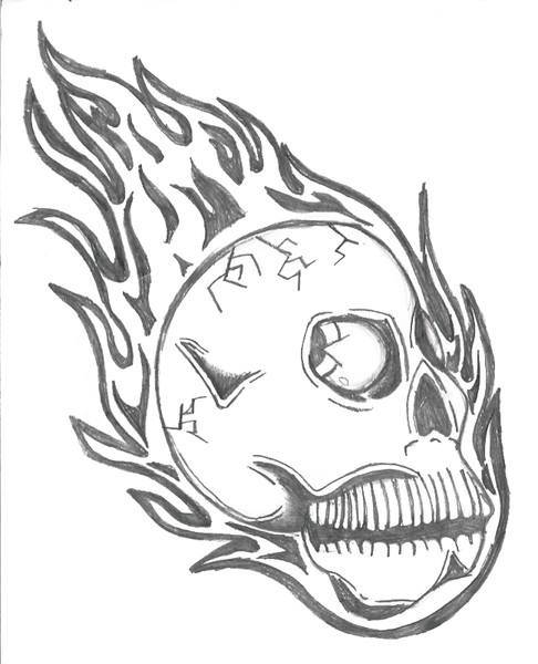 Flaming Skull