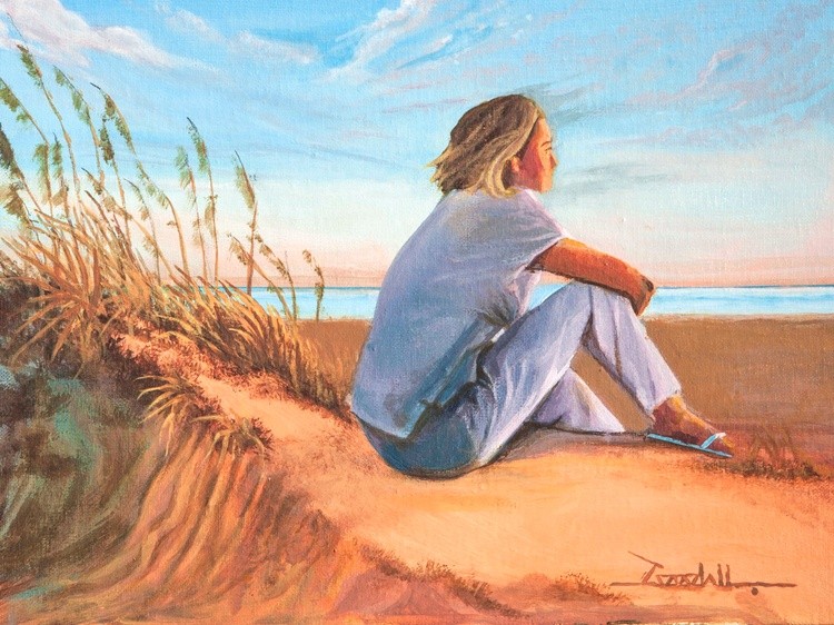 women on beach
