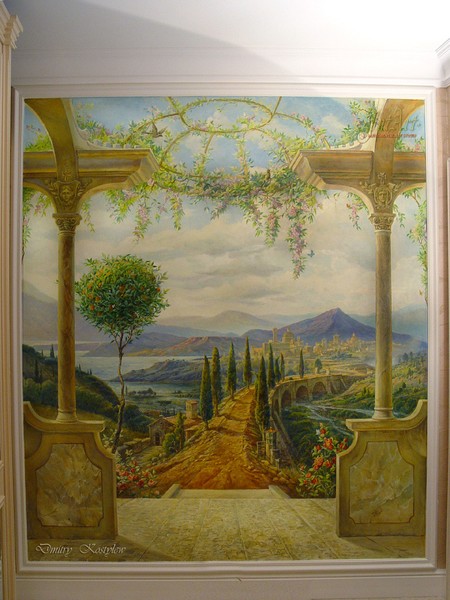 Italian landscape mural